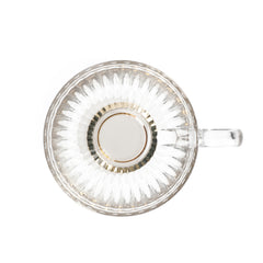 Homla Barrel Glass Cup 360ml - Transparent with Gold Base