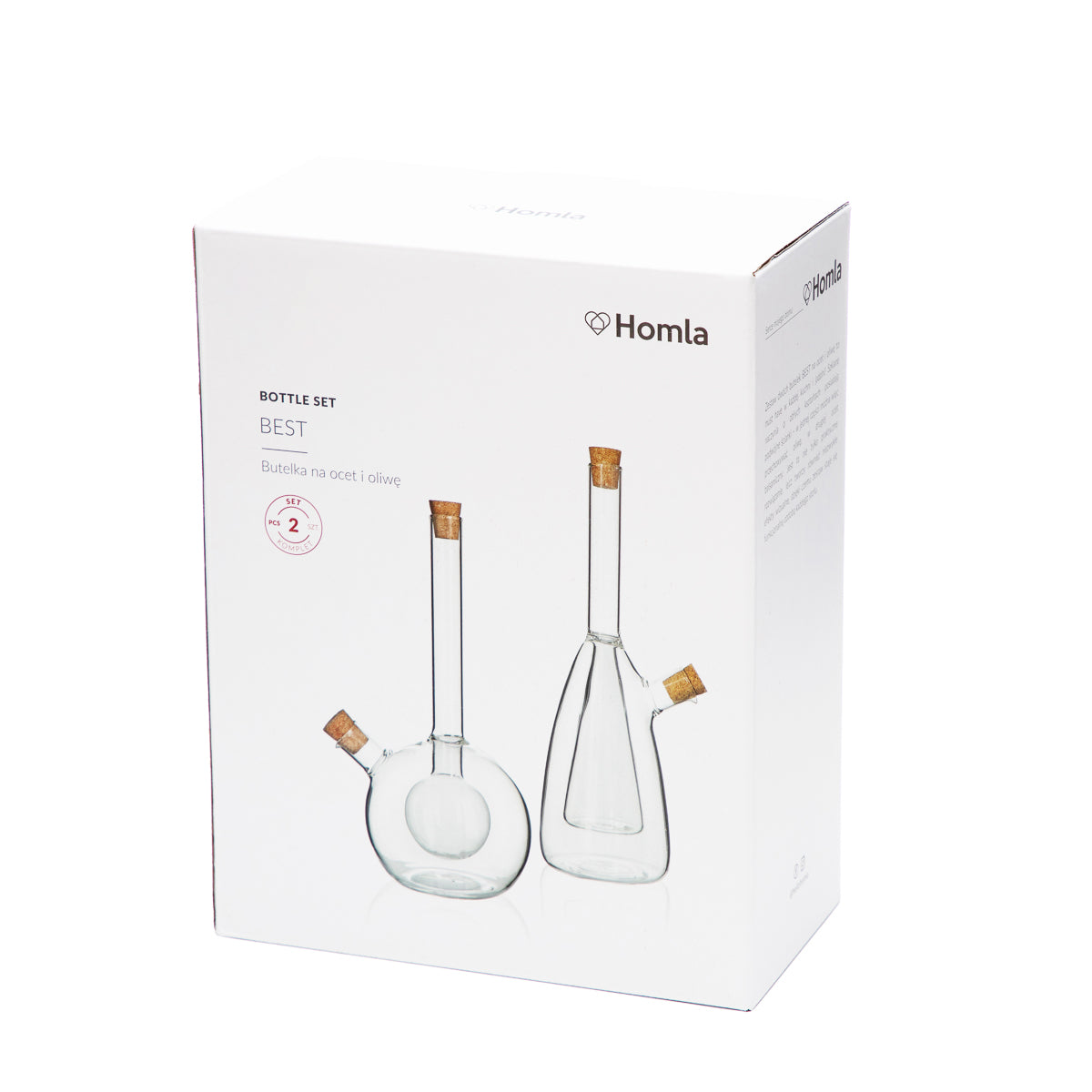 Homla Best Vinegar and Oil Bottle Set of 2 21cm - Transparent
