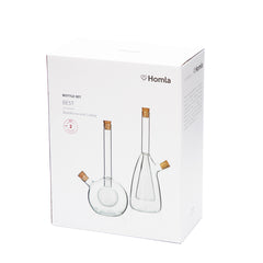 Homla Best Vinegar and Oil Bottle Set of 2 21cm - Transparent