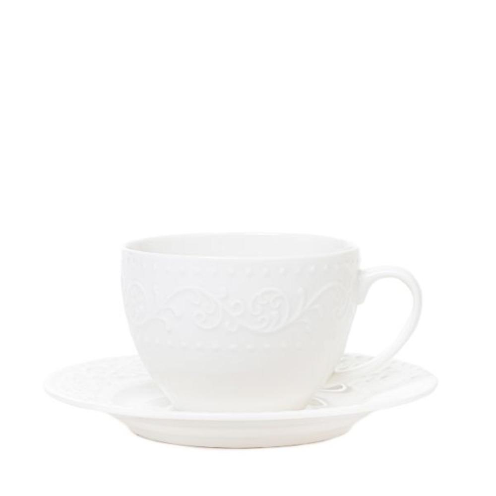 Homla Sylia Cup with Saucer 250ml - White