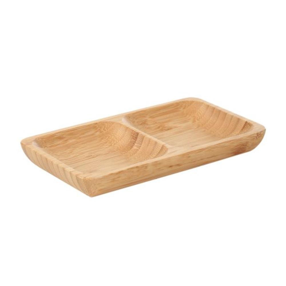 Homla Bambou Tray with 2 Sections 17.7 x 10cm - Natural