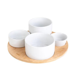 Homla Yifan Serving Bowl Set of 4 Pieces 33cm - White