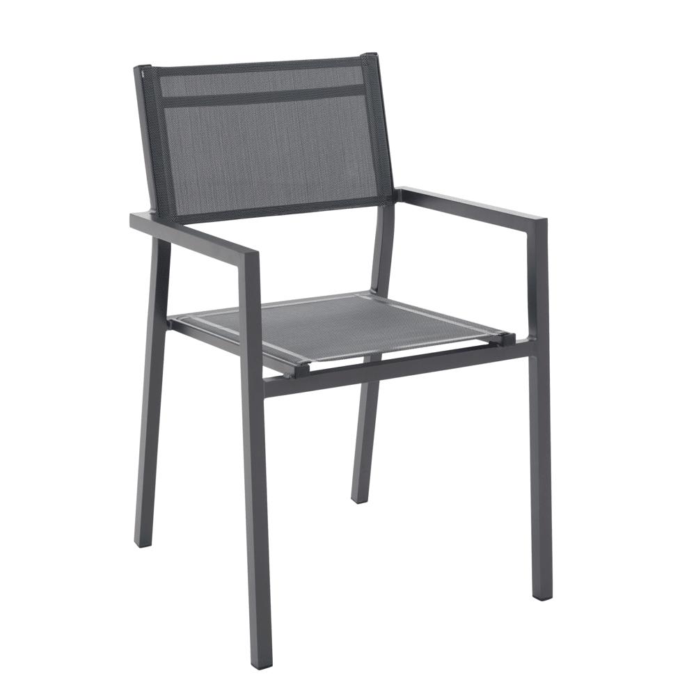 Naterial Orion Alpha ll Dininig Armchair Textilene 2x1 Dark Grey,