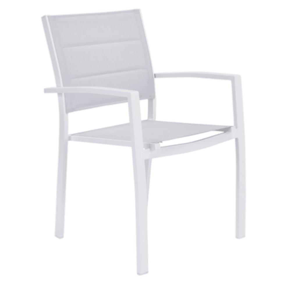 Naterial Orion Beta ll Dining Armchair Padded Textilene 2x1 White