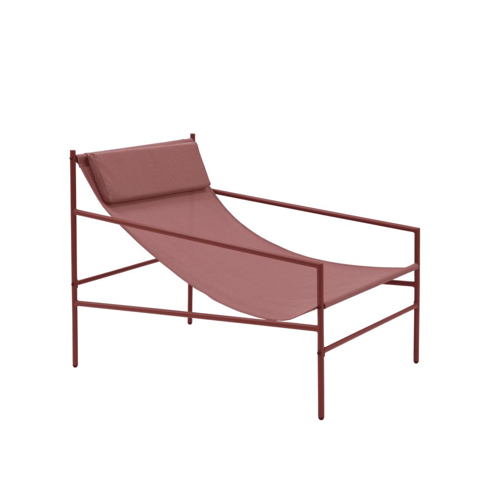 Naterial Rio Steel KD Sun Lounger With Headrest Red Cocktail,