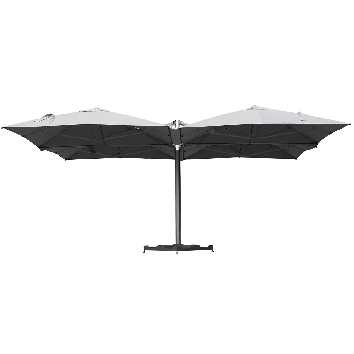Naterial Sombra Quad Umbrella in Aluminium 6.2m by 6.2m by 2.88m - Light Grey