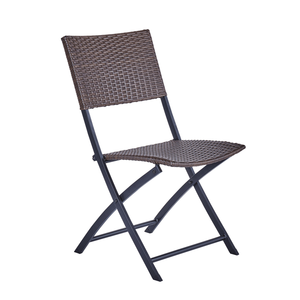 Zena Origami Bistro Chair Wicker & Steel Dark Brown ,