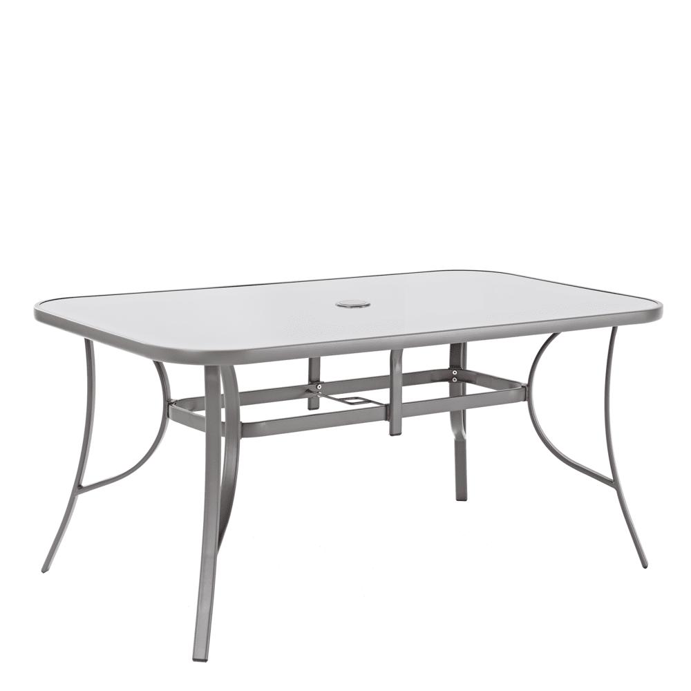Alma Bistro Table With Glass Top Dark Grey 150x90cm