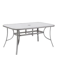 Alma Bistro Table With Glass Top Dark Grey 150x90cm