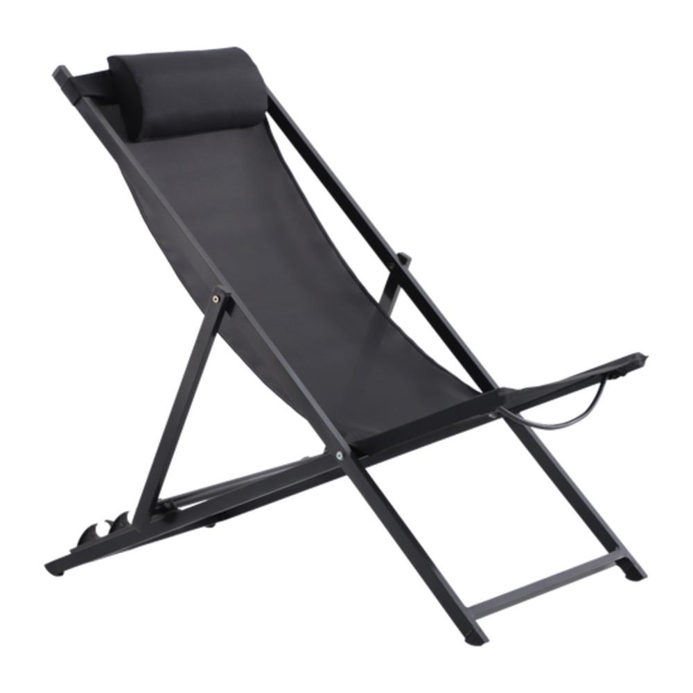 Naterial Cruz Relax Chair With Head Cushion 113.5x58cm Dark Grey