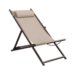 Naterial Cruz Relax Chair With Head Cushion 113.5x58cm Moka