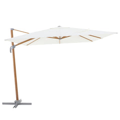 Naterial Agora Side Umbrella Teak Effect Structure 290x290cm White