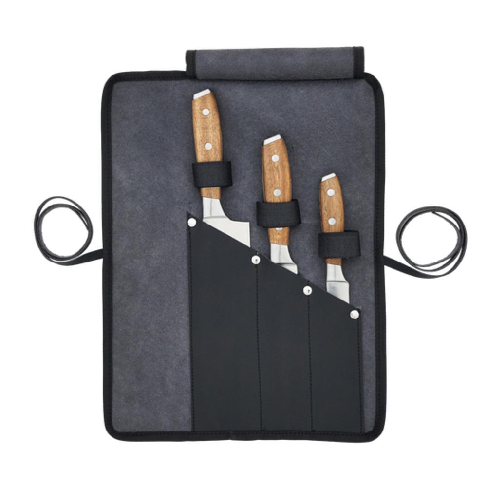 Naterial BBQ Cutting Knives Set of 3 With Roll Bag