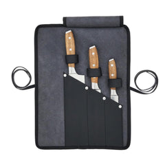 Naterial BBQ Cutting Knives Set of 3 With Roll Bag