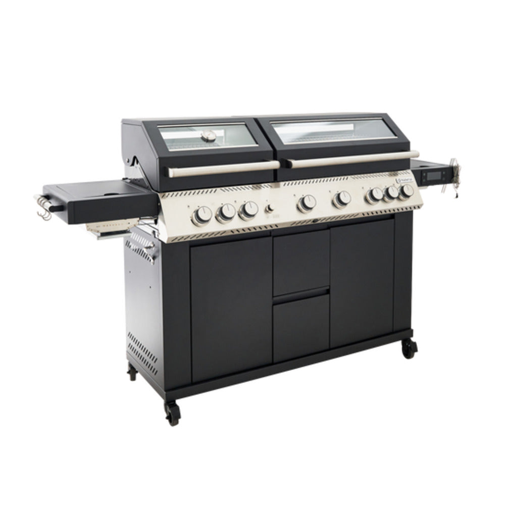 Naterial Upsilon Premium Gas BBQ 6+2 Burners Black & Stainless Steel