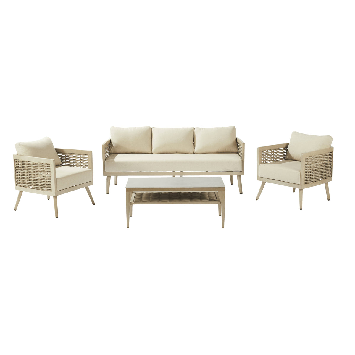 Naterial Delia Sofa Set For 5 Persons Wicker Natural Colour,