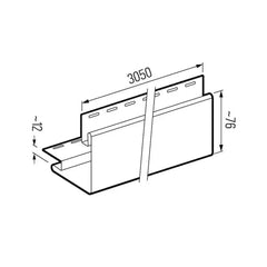 Vox External Corner 305cm - Golden Oak