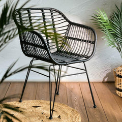 Homla Jardin Braided Chair 57 x 62 x 81cm - Black