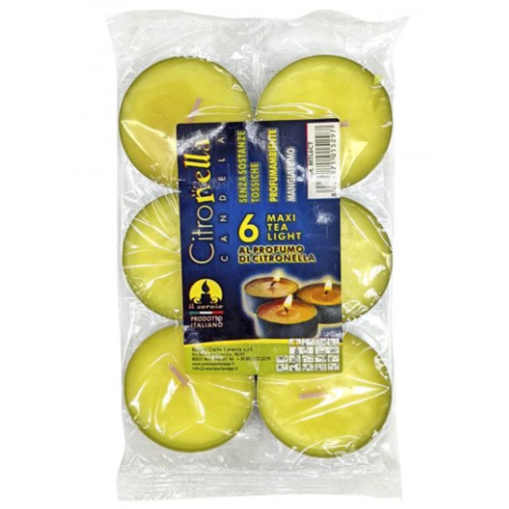 GDLC Citronella Tealight Maxi Candles 6 Pieces