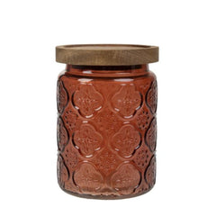 Homla Abella Container With Acacia Lid Amber 0.7L