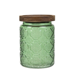 Homla Abella Container With Acacia Lid Green 0.7L