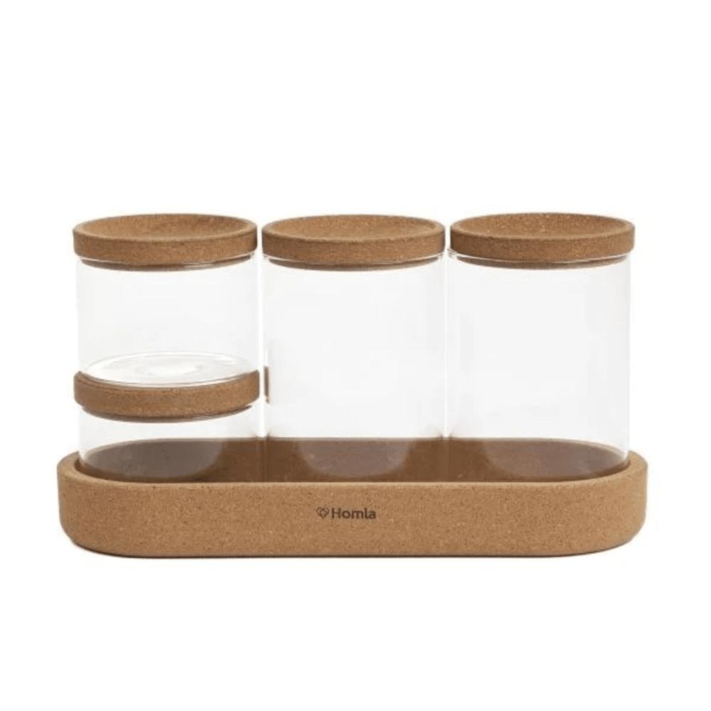 Homla Huvud Set of Glass Transparent Containers 4 Pcs.