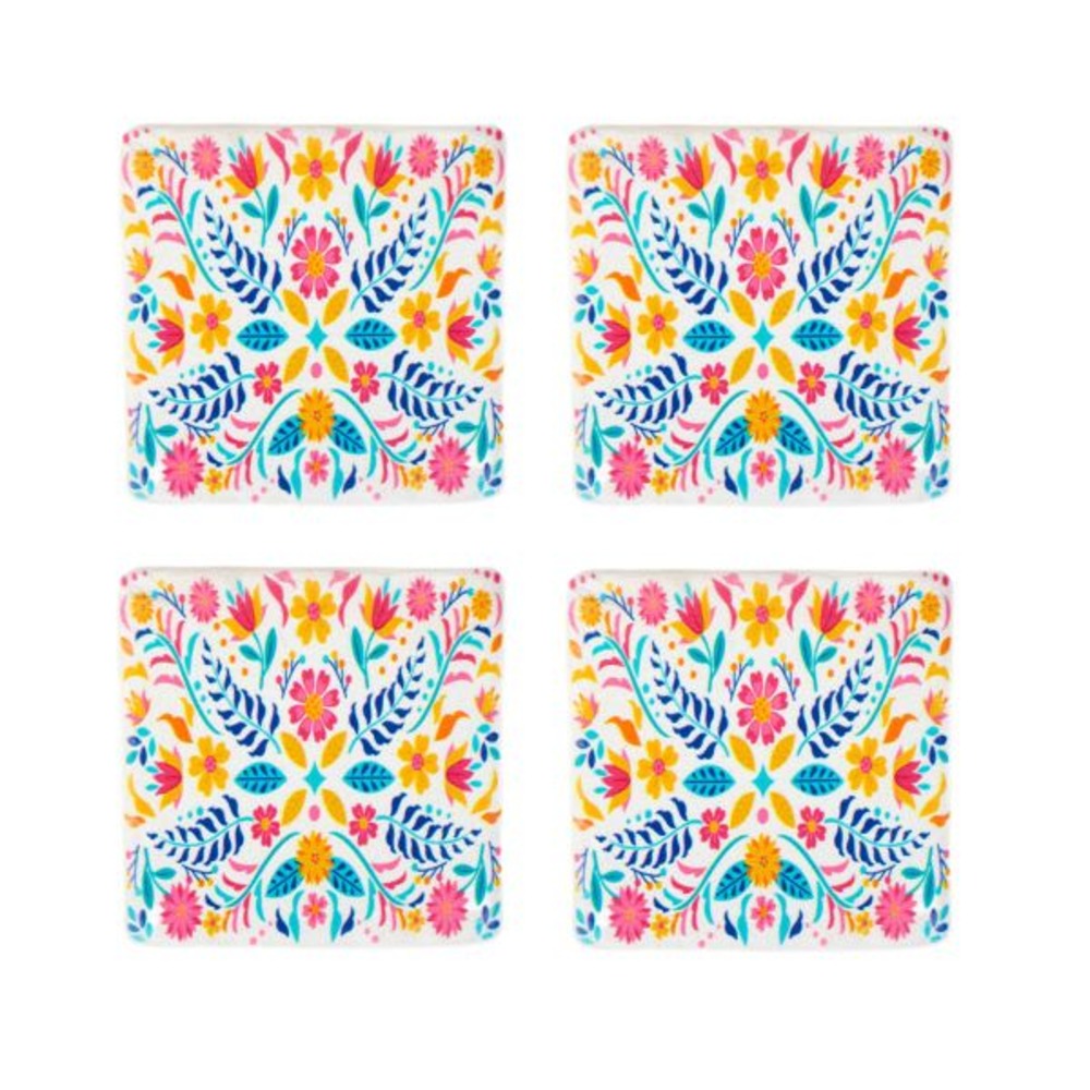 Homla Melte Coaster Set of 4 With Vivid Folklore Print