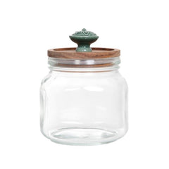 Homla Nobu Glass Container with Green Knob 0.75L