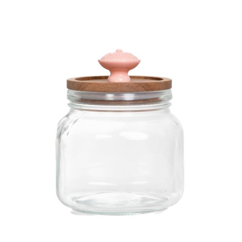 Homla Nobu Glass Container with Pink Knob 0.75L