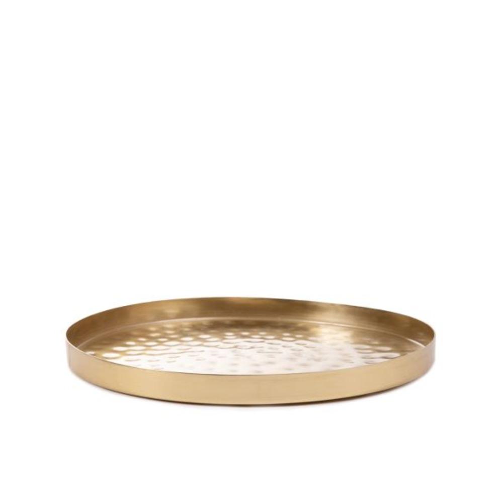 Homla Dritto Round Gold Decrative Tray 23x23x1,5cm