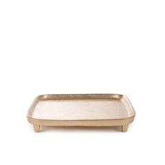 Homla Girona Gold Square Decorative Tray 22x22x3 cm