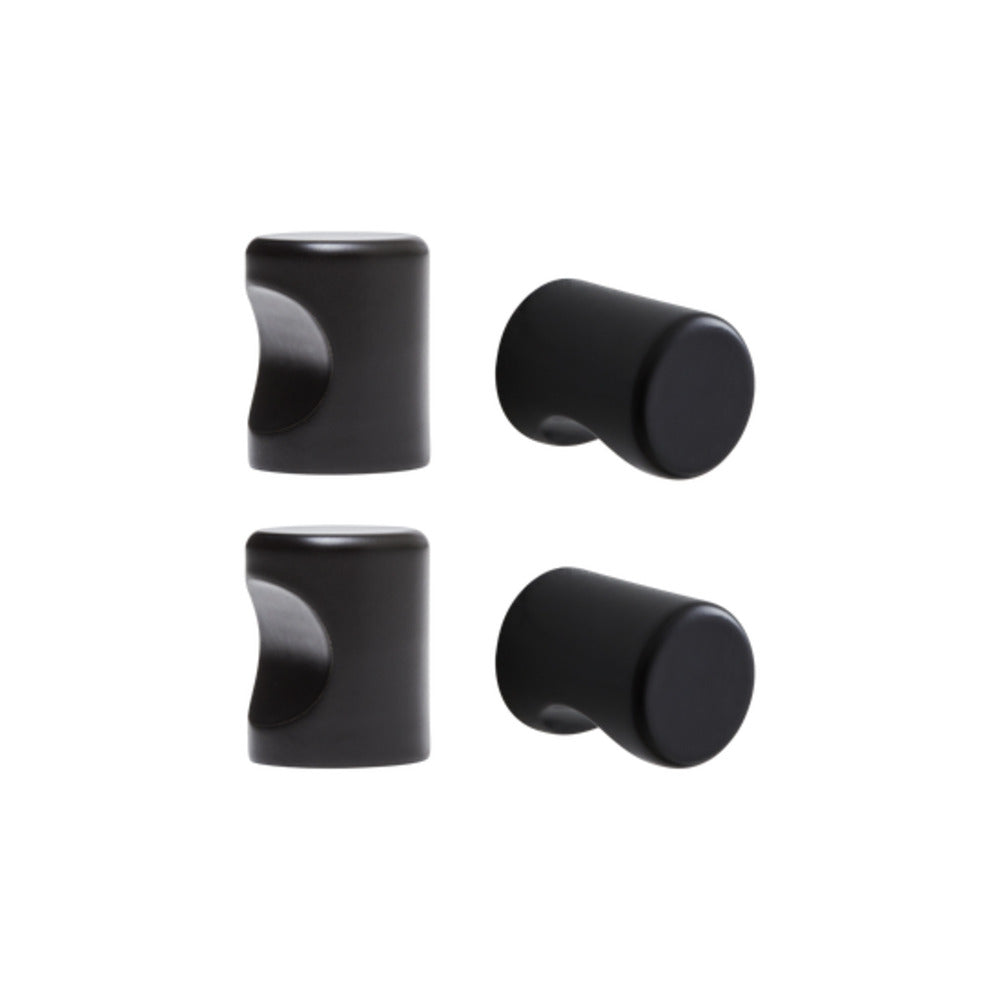 Inspire Knob Omna D19.5 Mm Black Plain Matt 4 Pcs,