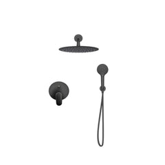 Sensea Icone Round Shower Kit in Wall with Faucet - Black
