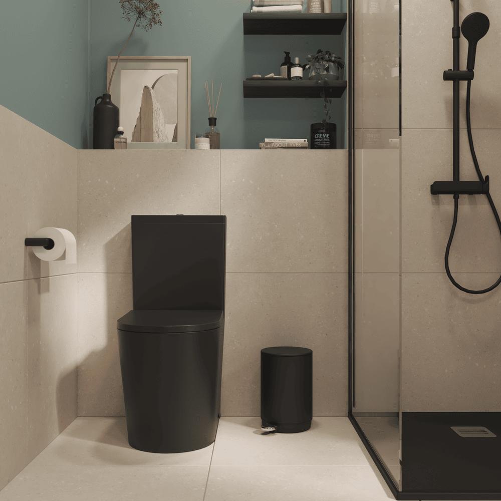 Sensea Closecoupled Wc Nea Black  Dual Outlet Bottom Water Supply