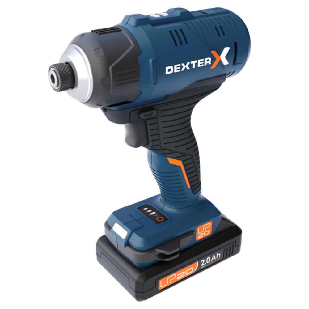 Dexter Up20V Cordless Impact Driver Kit + Bat 2X2.0Ah +Charger,