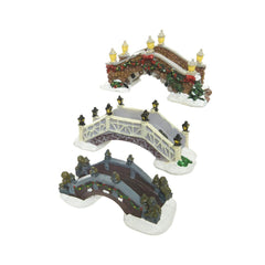 Lumineo Polyresin Village Bridge - 3 Assorted