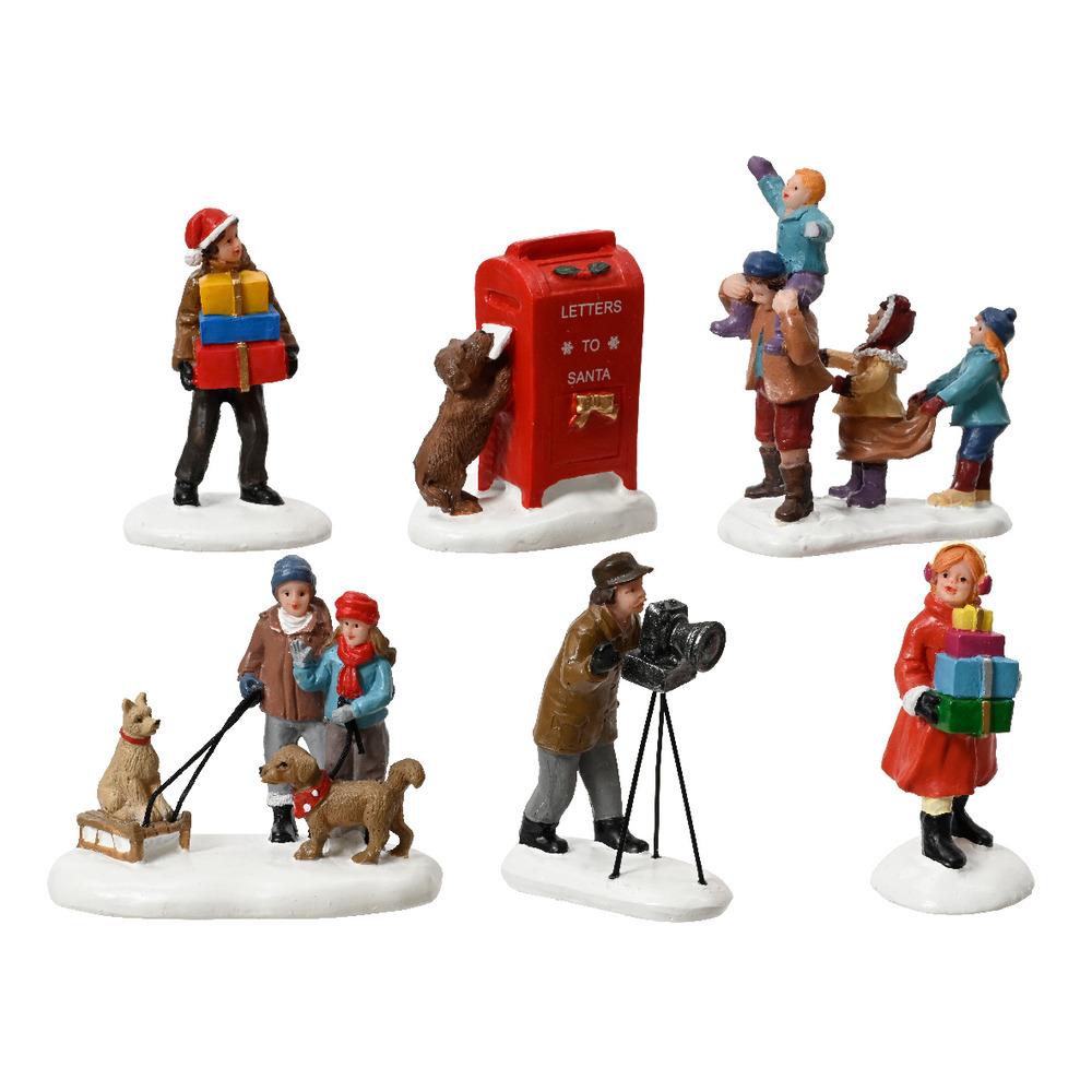 Lumineo Polyresin Village Figurines - 6 Assorted