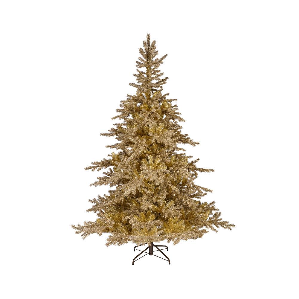 Everlands Gold Tiffany Fir Christmas Tree with Glitter Dia132cm 1.8m