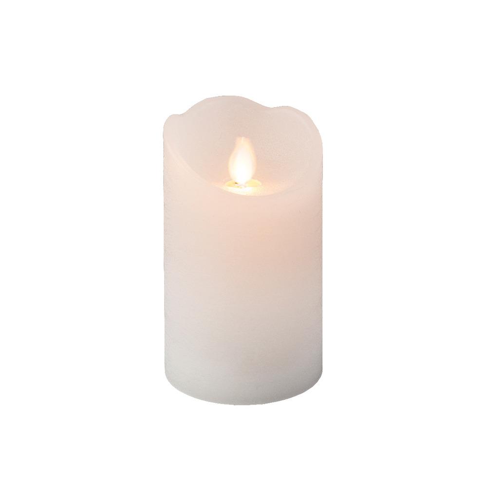 Lumineo BO Led Waving Wax Candle 7.5 x 12.5cm - White