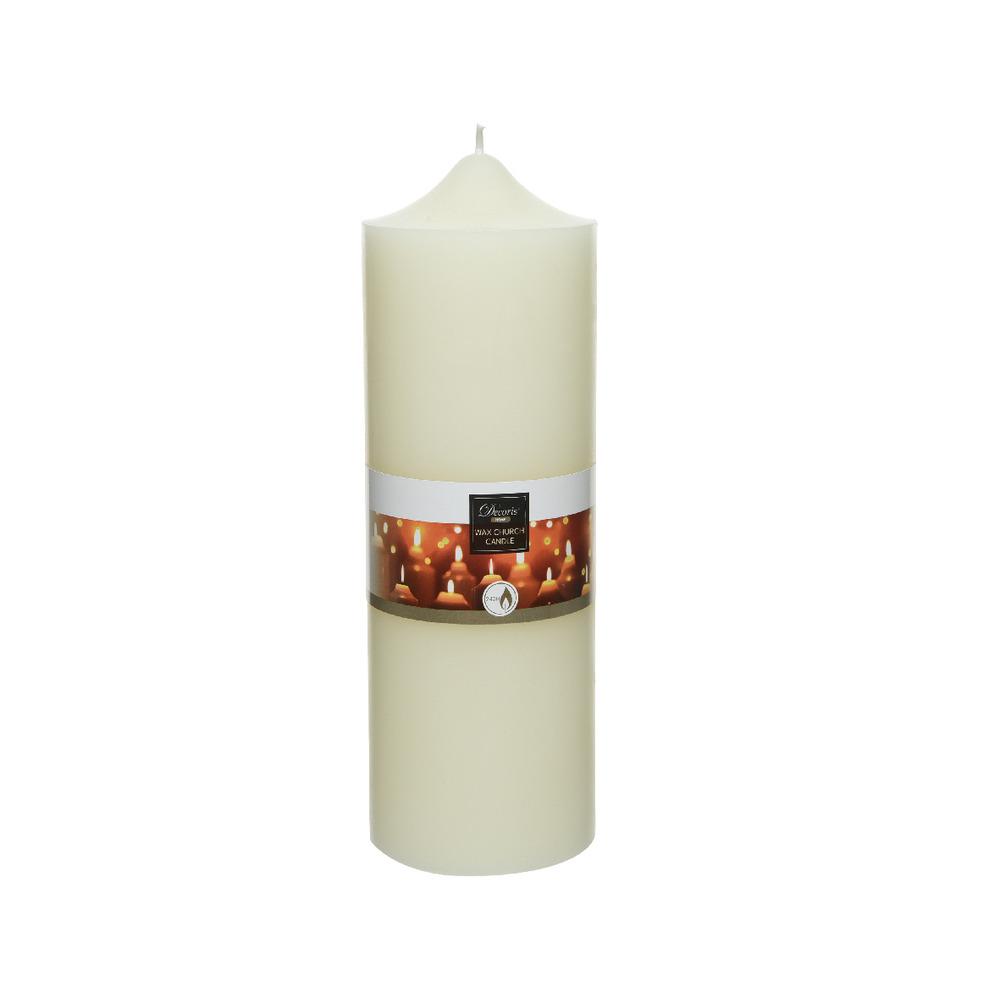 Decoris Church Wax Candle 10 x 25cm - White