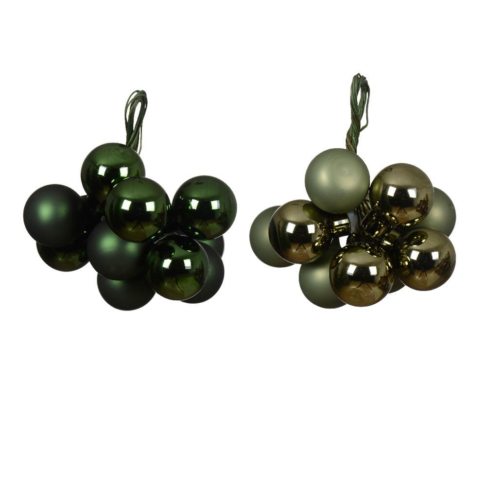 Decoris Glass Bauble Bundle on Wire - Green