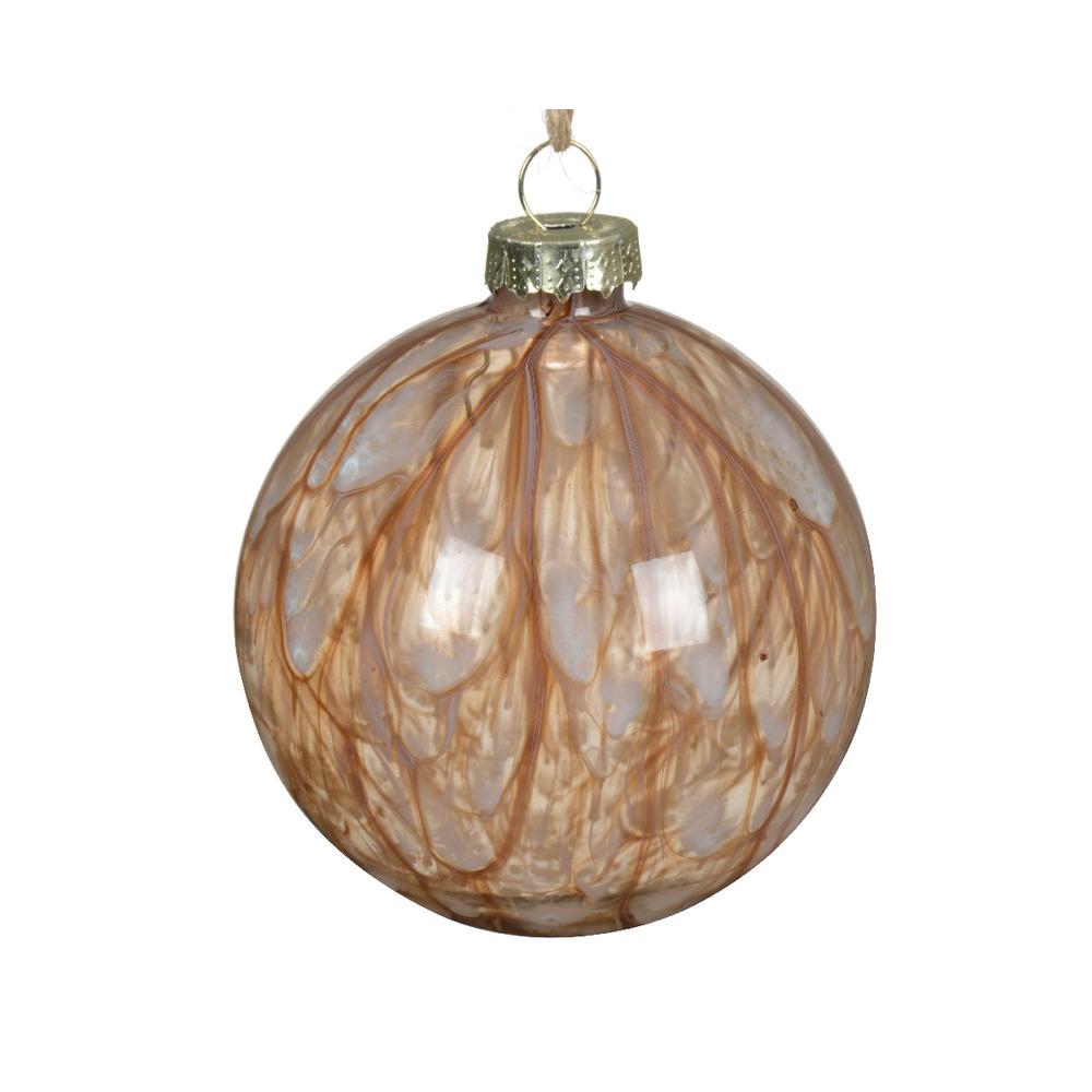 Decoris Glass Bauble with Painted Finish 8cm