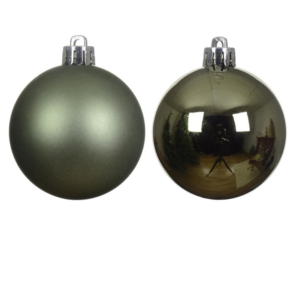 Decoris Shatterproof Bauble Box of 12 Pieces 6cm - Rosemary Green