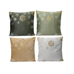 Decoris Polyester Cushion with Snowflake Print 45 x 45cm - 4 Assorted