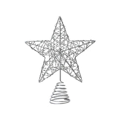 Decoris Iron Star Tree Topper 23cm - Silver