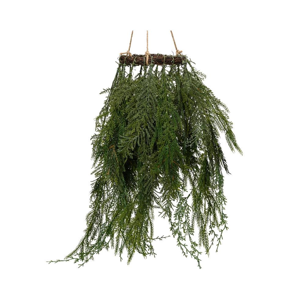 Everlands Hanging Wreath with Greenery Dia35cm 1.05m