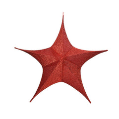 Decoris Hanging Polyester Star 135cm - Red