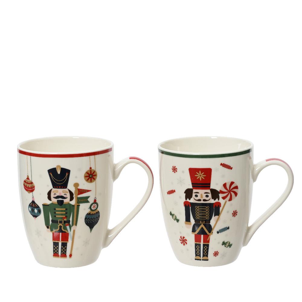 Kitchen Goods Porcelain Mug with Nutcracker Pattern 280ml - 2 Assorted