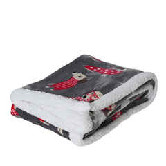 Decoris Polyester Throwover with Sherpa Backing 130 x 170cm - Dogs