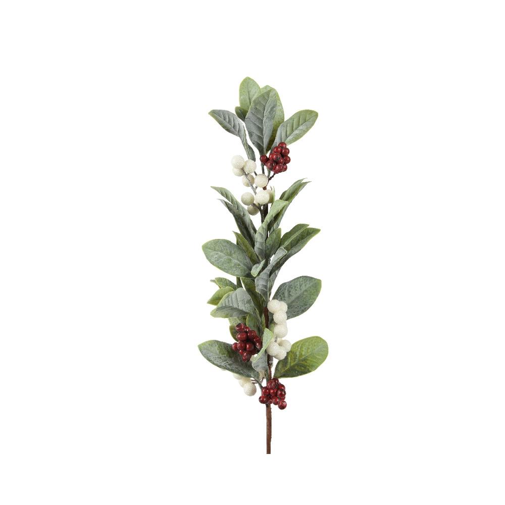 Everlands Plastic Spray with Foam Berries and Leaves 68cm